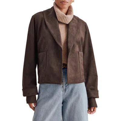 Splendid X @cellajaneblog Faux Suede Jacket In Brown