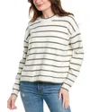 Splendid X Cella Jane Stripe Front Seam Sweater In White