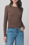 Splendid X @cellajaneblog Long Sleeve Layering T-shirt In Brown