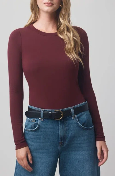 Splendid X @cellajaneblog Long Sleeve Layering T-shirt In Burgundy