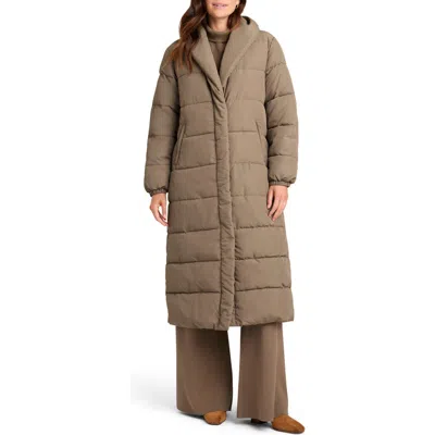 Splendid X @cellajaneblog Longline Puffer Coat In Toast