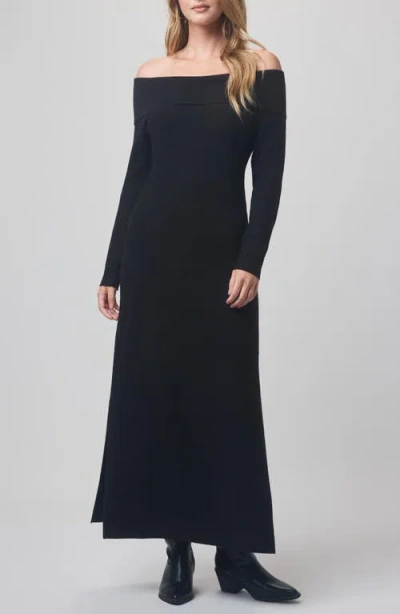 Splendid X @cellajaneblog Over The Shoulder Sweater Dress In Black