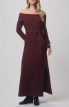 Splendid X @cellajaneblog Over The Shoulder Sweater Dress In Burgundy