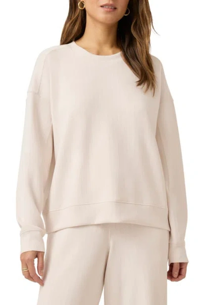 Splendid X Cellajaneblog Oversize Rib Scuba Sweatshirt In Pearl