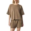 Splendid X Cella Jane Rib Scuba Tee Hazelnut In Hazelnut
