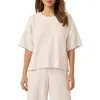 Splendid X Cellajaneblog Oversize Rib Scuba T-shirt In Pearl