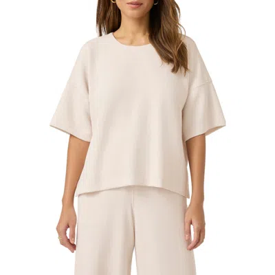 Splendid X Cellajaneblog Oversize Rib Scuba T-shirt In Pearl