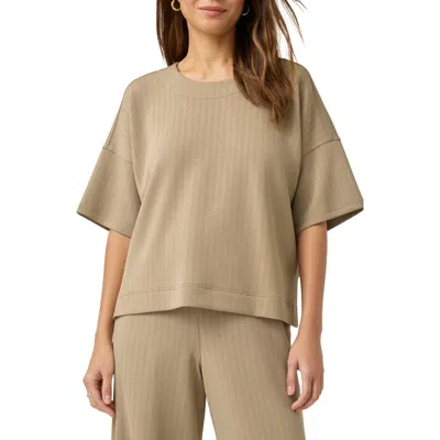 Splendid X Cellajaneblog Oversize Rib Scuba T-shirt In Wood