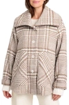 Splendid X Cella Jane Wool Jacket Toast Plaid