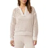Splendid X @cellajaneblog Pointelle Half Zip Sweater In Pearl