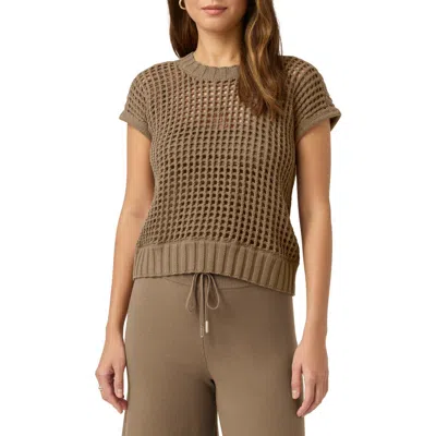 Splendid X @cellajaneblog Pointelle Sweater Vest In Hazelnut