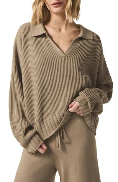 Splendid X @cellajaneblog Polo Sweater In Brown