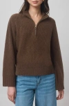 Splendid X @cellajaneblog Quarter Zip Sweater In Brown