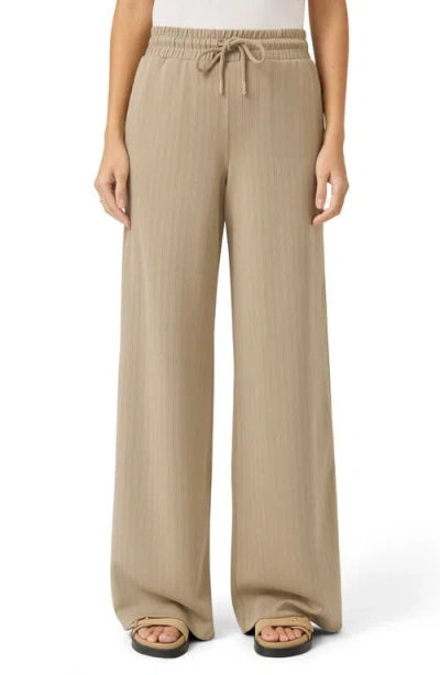 Splendid X Cellajaneblog Rib Scuba Wide Leg Pants In Wood