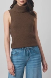 Splendid X @cellajaneblog Sleeveless Turtleneck Sweater In Brown