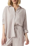 Splendid X @cellajaneblog Poplin Button-up Shirt In Wood/white