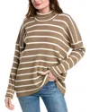 Splendid X @cellajaneblog Stripe Turtleneck Sweater In White