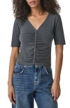 Splendid Yasmina Ruched T-shirt In Blue