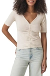 Splendid Yasmina Ruched T-shirt In White
