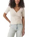 Splendid Yasmina Ruched T-shirt In White