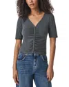 Splendid Yasmina Ruched T-shirt In Blue