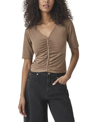 Splendid Yasmina Ruched T-shirt In Brown