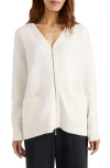Splendid Zeena Two-way Zip Cardigan In Snow