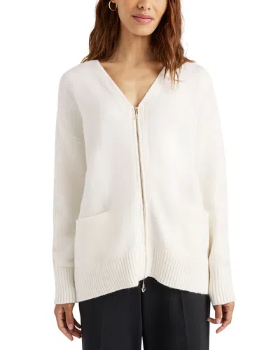 Splendid Zeena Two-way Zip Cardigan In Snow