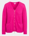 Splendid Zeena Zip-up Cardigan In Fuchsia