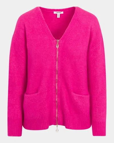 Splendid Zeena Zip-up Cardigan In Fuchsia
