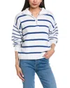 Splendid Zip Front Sweater In White