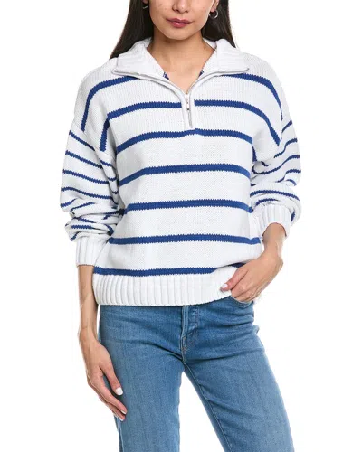 Splendid Zip Front Sweater In White