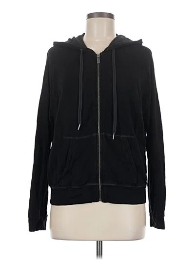 Pre-owned Splendid Zip Up Hoodie In Black