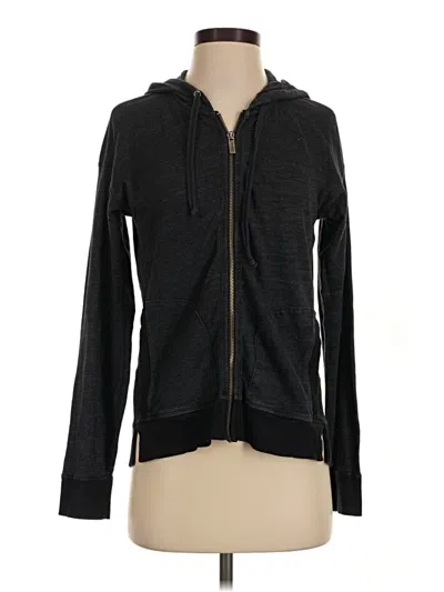 Pre-owned Splendid Zip Up Hoodie In Black