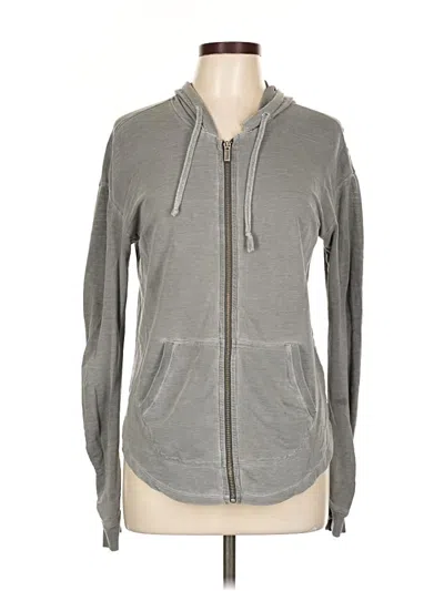 Pre-owned Splendid Zip Up Hoodie In Gray