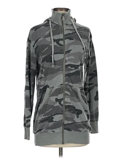 Pre-owned Splendid Zip Up Hoodie In Gray