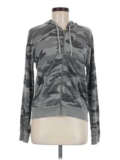 Pre-owned Splendid Zip Up Hoodie In Gray