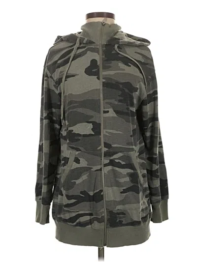 Pre-owned Splendid Zip Up Hoodie In Green