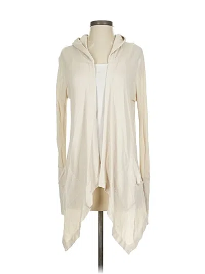 Pre-owned Splendid Zip Up Hoodie In White