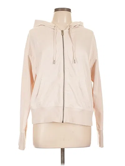 Pre-owned Splendid Zip Up Hoodie In White