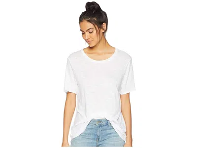 Splendid Zoe Short Sleeve Cotton Modal Slub Crew Neck In White