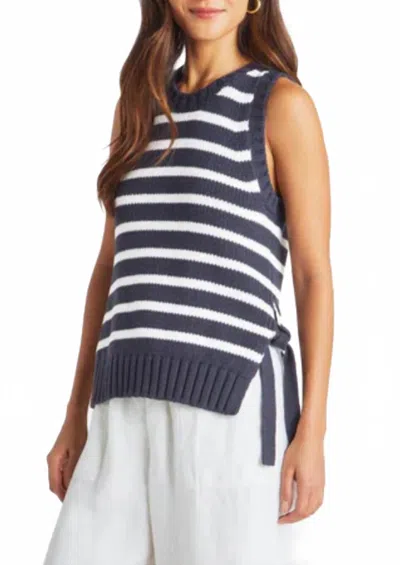 Splendid Zoey Tie Crewneck Tank Top In Navy/white In Multi