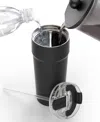 Splitflask Dual Chamber 2-in-1 Double Sided Vacuum Insulated Stainless Steel Water Bottle Tumbler Travel Mug 30 In Hartley Black