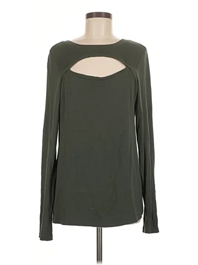 Pre-owned Splits 59 Long Sleeve Top Green Crew Neck Tops