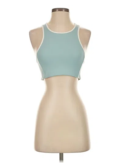 Pre-owned Splits 59 Tank Top Teal Halter Neckline Tops In Blue