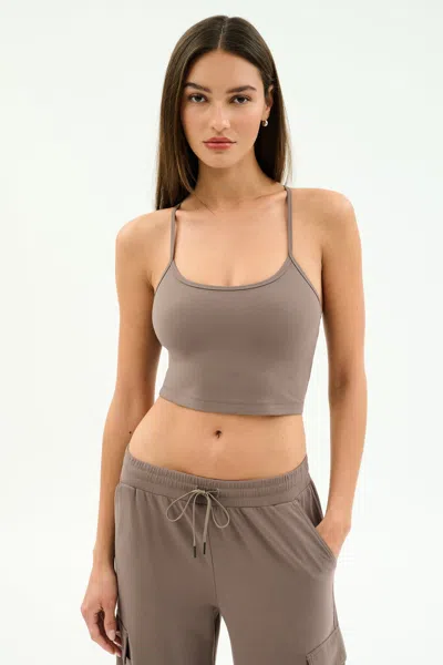 Splits59 Airweight Crop Tank Lentil In Gray