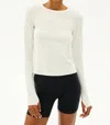 Splits59 Airweight Lite Long Sleeve Top In White In White