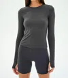 Splits59 Airweight Lite Long Sleeve Waist Length In Graphite In Gray