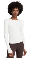 Splits59 Airweight Lite Long Sleeve Waist Length Tee White In White
