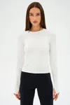 Splits59 Airweight Long Sleeve Top In White